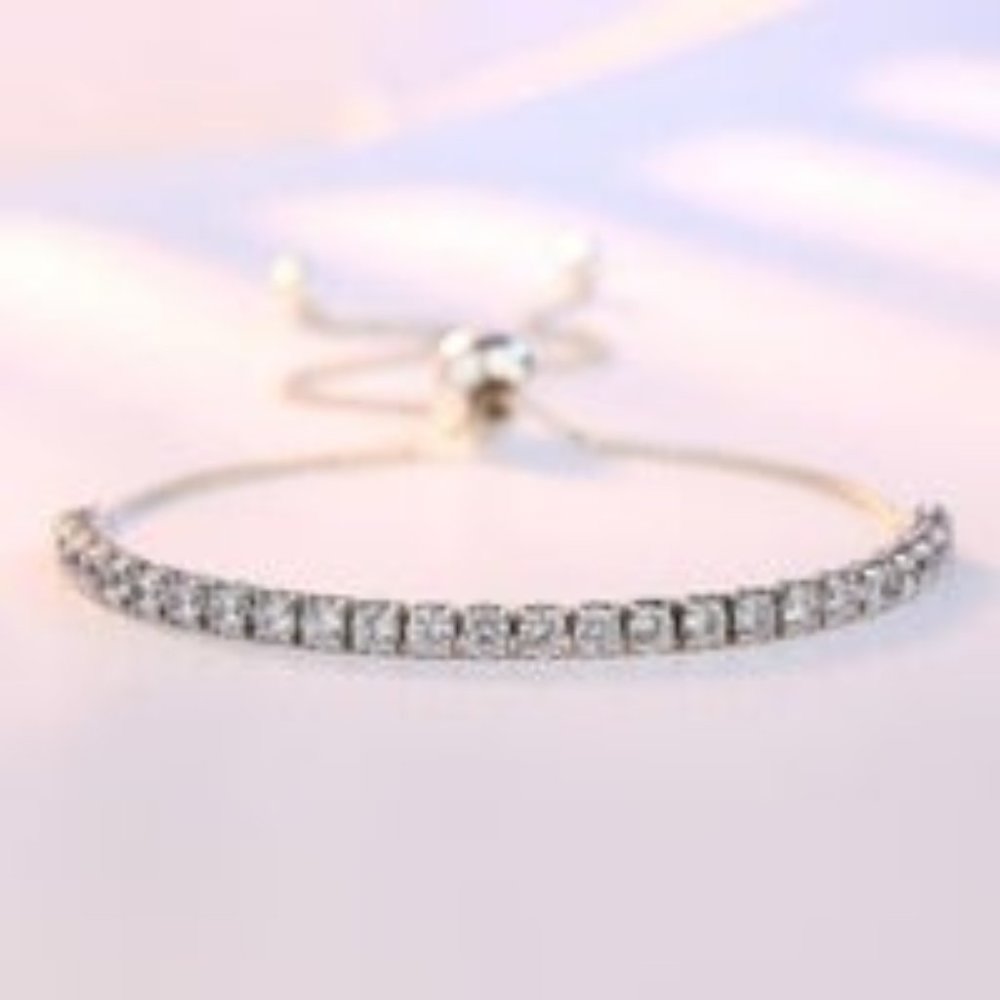 925 Silver Diamond Tennis Net Bracelet